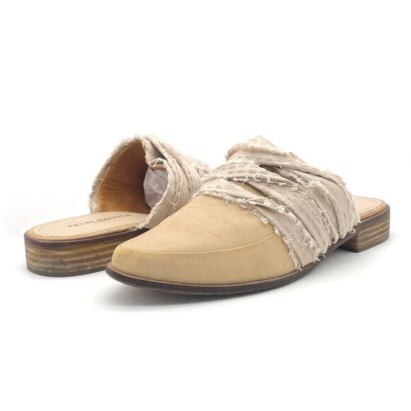 Kelsi Dagger Brooklyn Alder Mules Size 9 Tan Leather Pointed Toe Boho Slip On - Picture 3 of 15